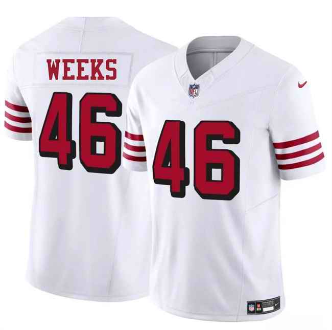 Men's San Francisco 49ers #46 Jon Weeks New White 2025 F.U.S.E. Vapor Untouchable Limited Stitched Football Jersey